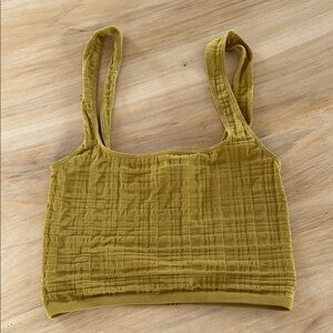 Anthropologie Mustard Crop Top